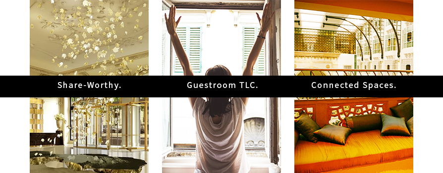 Think about share-worthy moments you can create, whether they're in public spaces or simple pleasures in guestrooms.