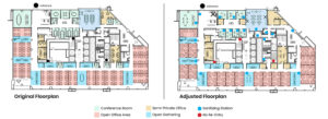 Original and adjusted floorplan